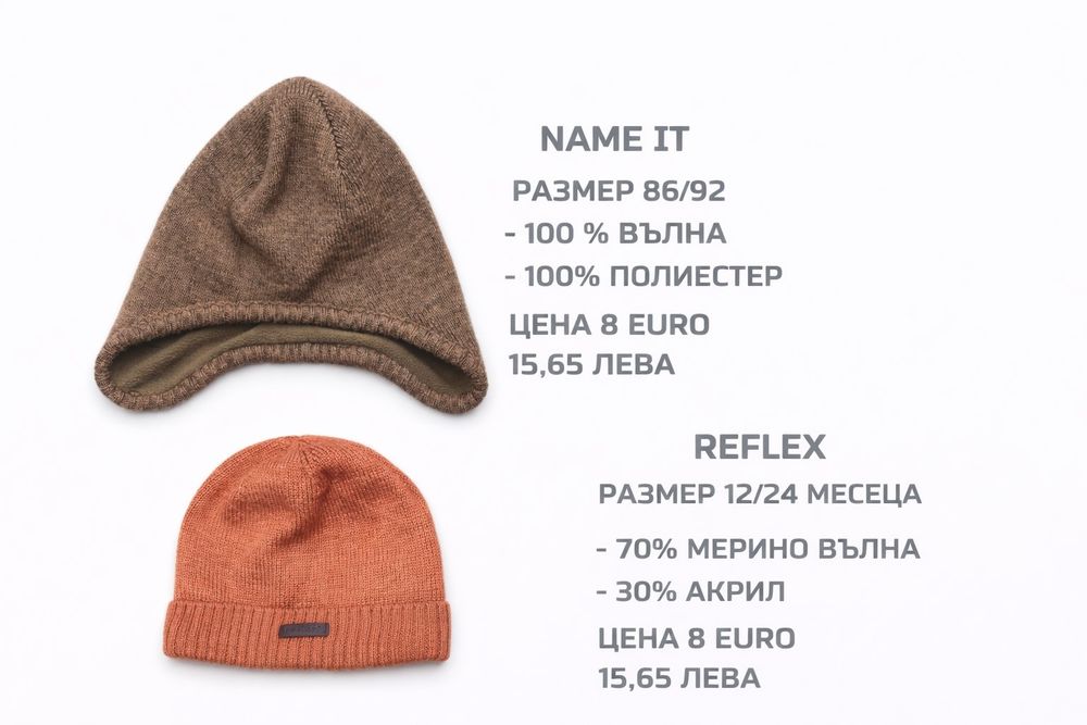 МЕРИНО вълнени шапки