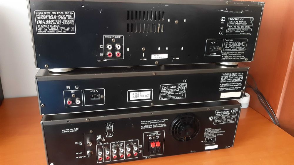 Technics Line, deck dublu RS TR474 M2, CD player SL-PG370A, receiver SA-EX140 cu telecomanda originala