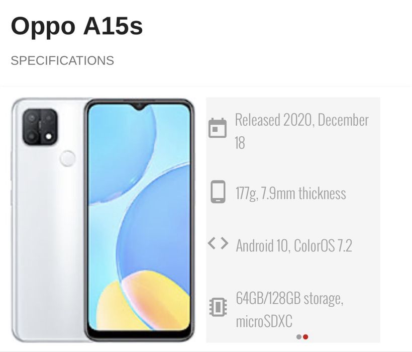 Телефон Oppo A15s