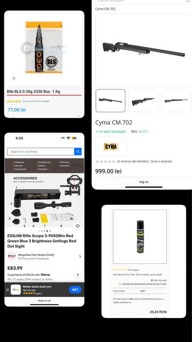 Sniper airsoft CYMA CM.702 + lunetă profesională 3–9x50