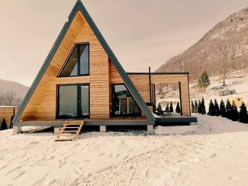 Cabana stil A-Frame din structura de lemn si case din lemn de vanzare ...