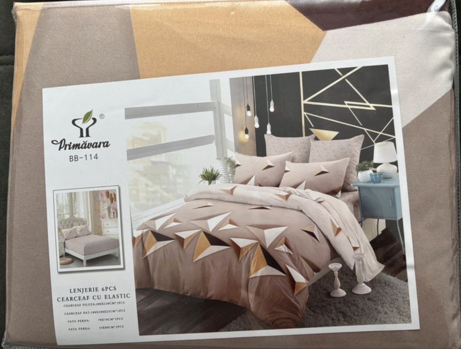 Lenjerie de pat Primavara din finet, 6 piese