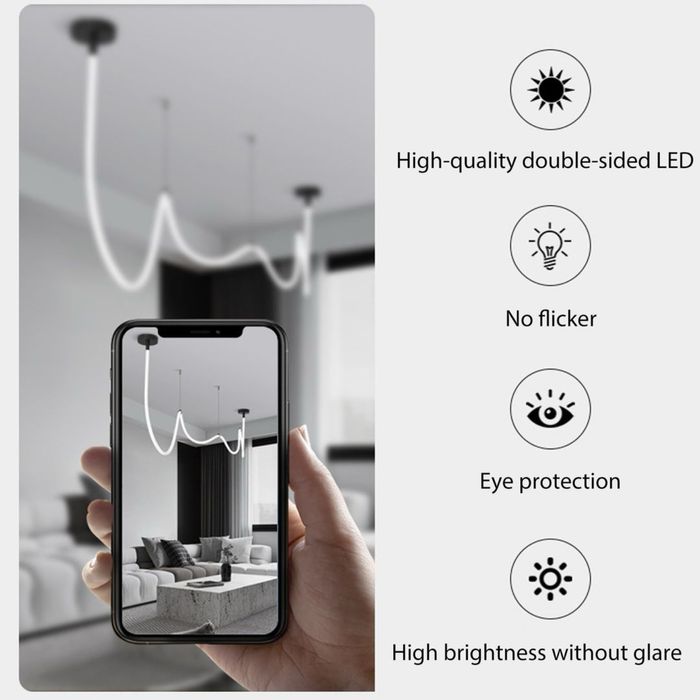 Lustră LED modernă suspendată, 300 cm, reglabilă, cu telecomandă