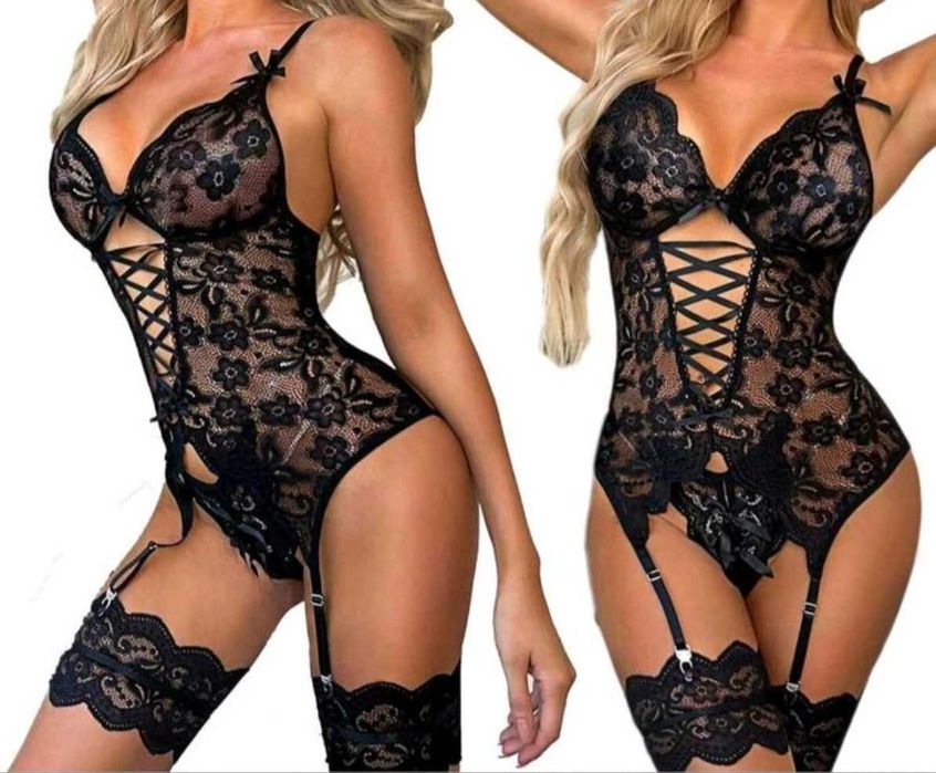 Body din dantelă, delicat și frumos, cu portjartier, nou.