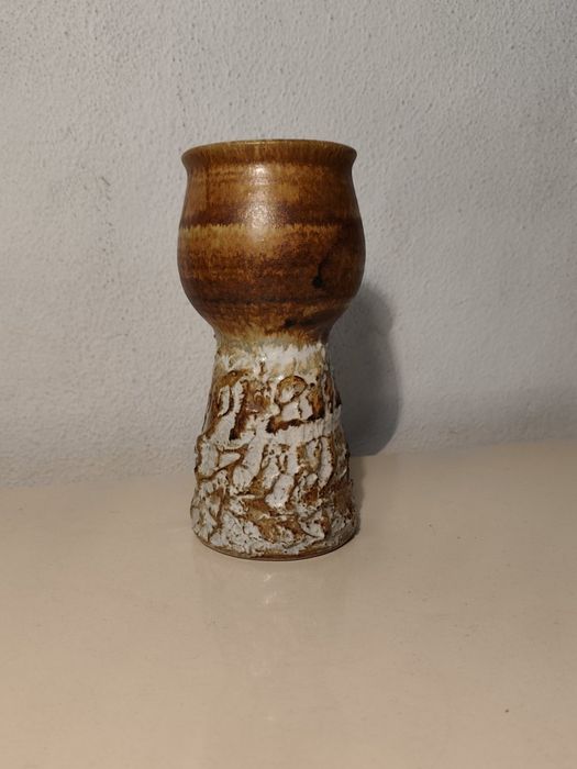 Шведска арт керамична ваза/свещник, EGO Stengods Ateljé –