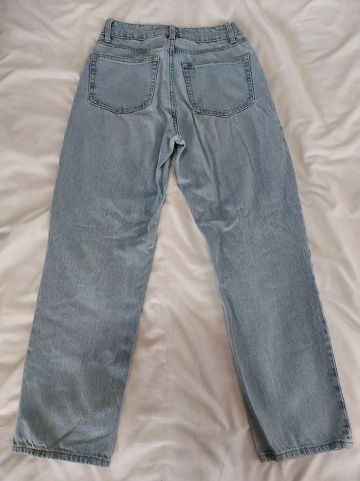 Blugi H&M, Mom Fit, Albastru