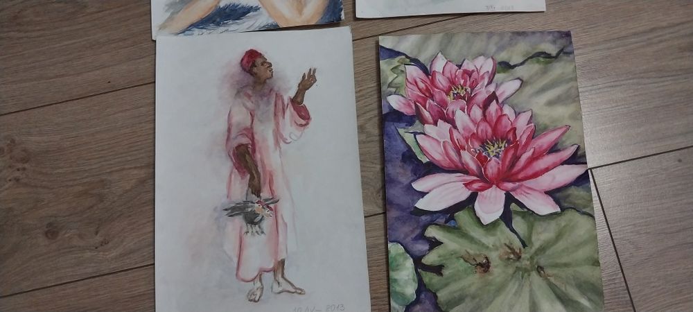 Акварель картины на ватмане