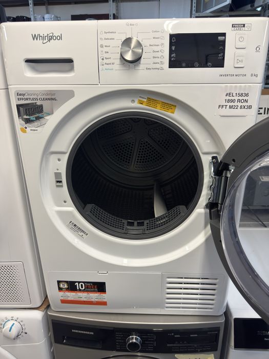 Uscător de rufe cu pompă de căldură 8kg Whirlpool FFT M22 8X3B
