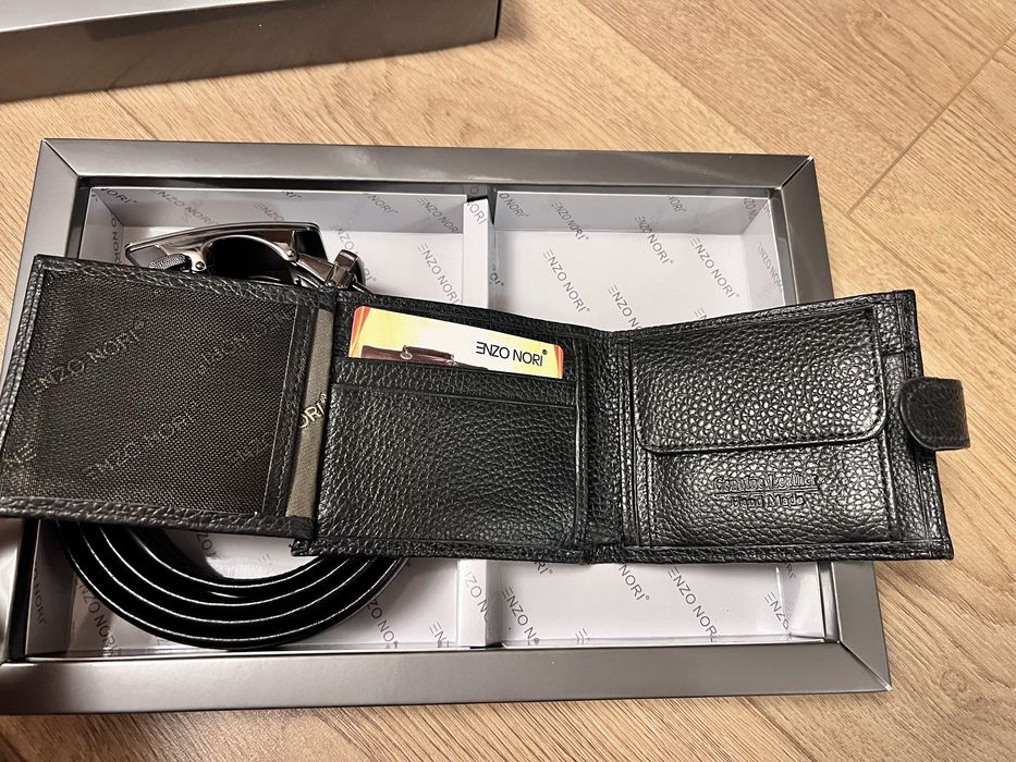 Подаръчен сет ENZO NORI мъжки портфейл и колан
