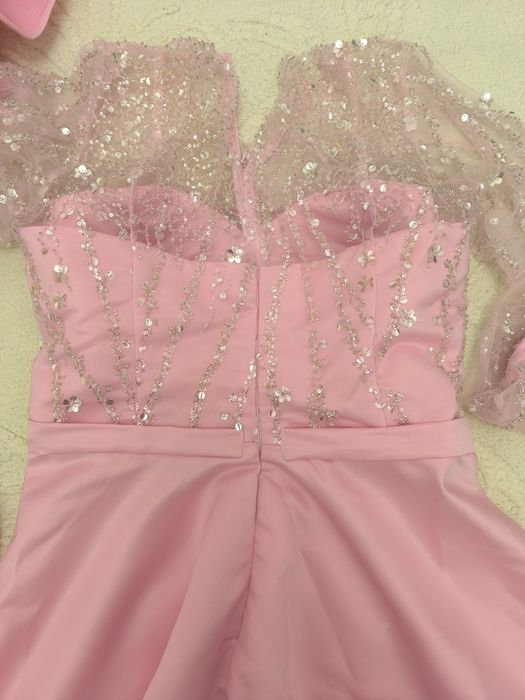 Официална розова рокля