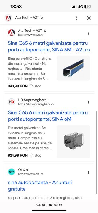 Sina portanta galvanizata