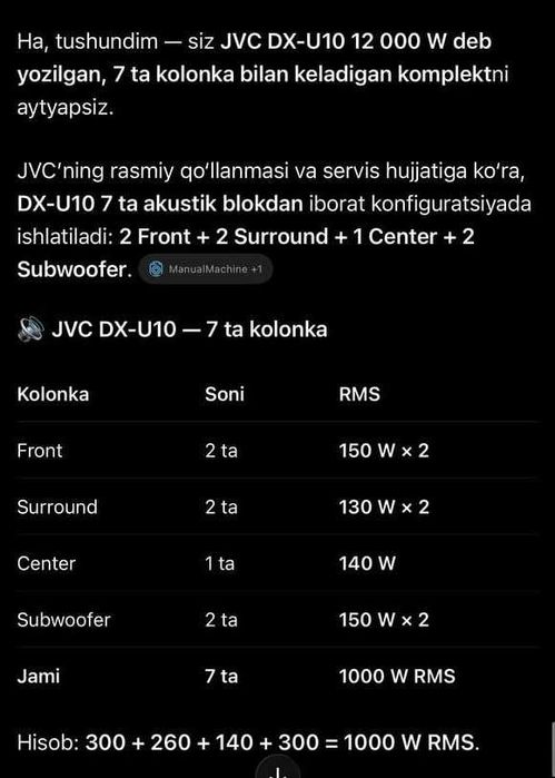 JVC DX-U10 USB Made in Malaysia