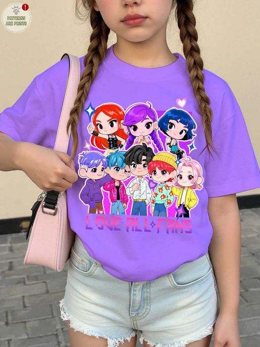 K pop DEMON Hunters детски тениски , блузи с дълъг ръкав