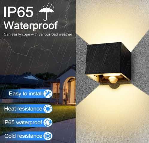 LEDMO комплект от 2 броя LED аплик със сензор за движение, 20W