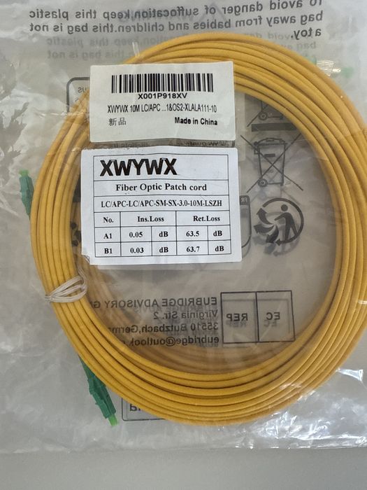 Cablu Patch Fibra Optica 10m XWYWX SM SX/DX LSZH 3.0mm / SC ST LC FC