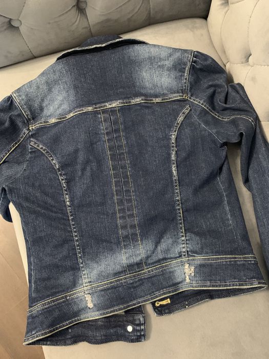 Jacheta de blug, bleumarin, cu buzunare, material cu structura, noua