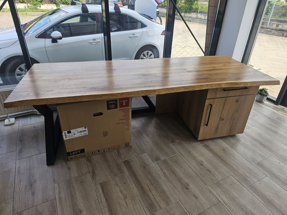 Birou Recepție  blat lemn masiv 40mm