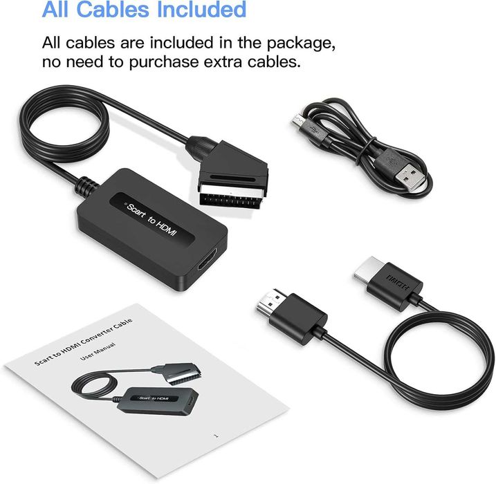 SCART към HDMI конвертор, мъжки, поддържащ Full HD