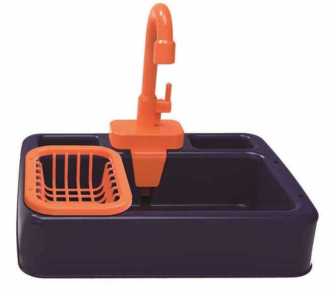 ГОЛЯМА мивка с ТЕЧАЩА вода 34см чешма 40см аксесоари кухненски прибори