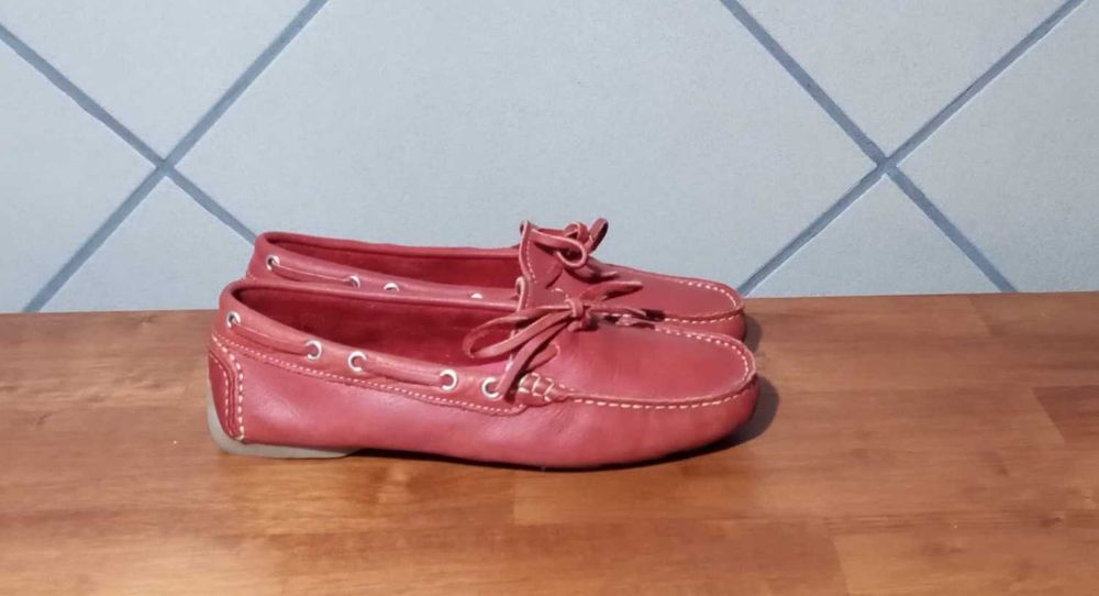 Mocasini femei – roșii, din piele – nr. 38
