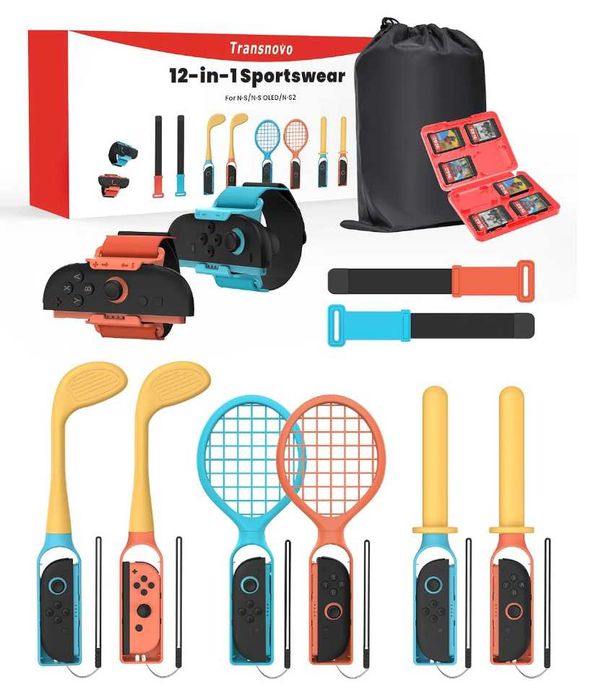 Комплект аксесоари 12в1 Nintendo Switch 1 / OLED / NS2 - голф стикове, мечове, тенис motion controller представки