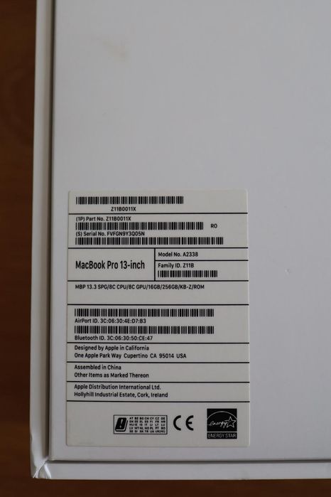 MacBook Pro M1 16 GB, 256 GB