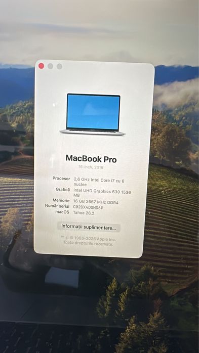 Macbook pro 2020 16” i7 16gb ram ssd 512 bateria 98