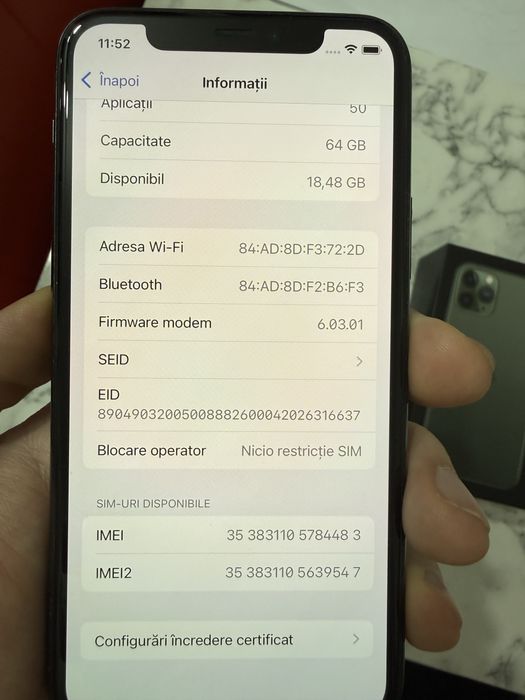 iPhone 11 pro 64 gb impecabil FULL Box
