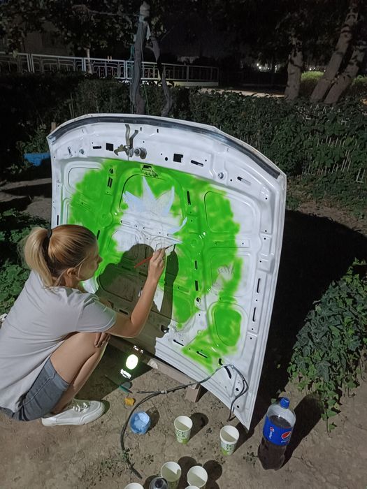 Ресунки на капот граффити под проект авто!