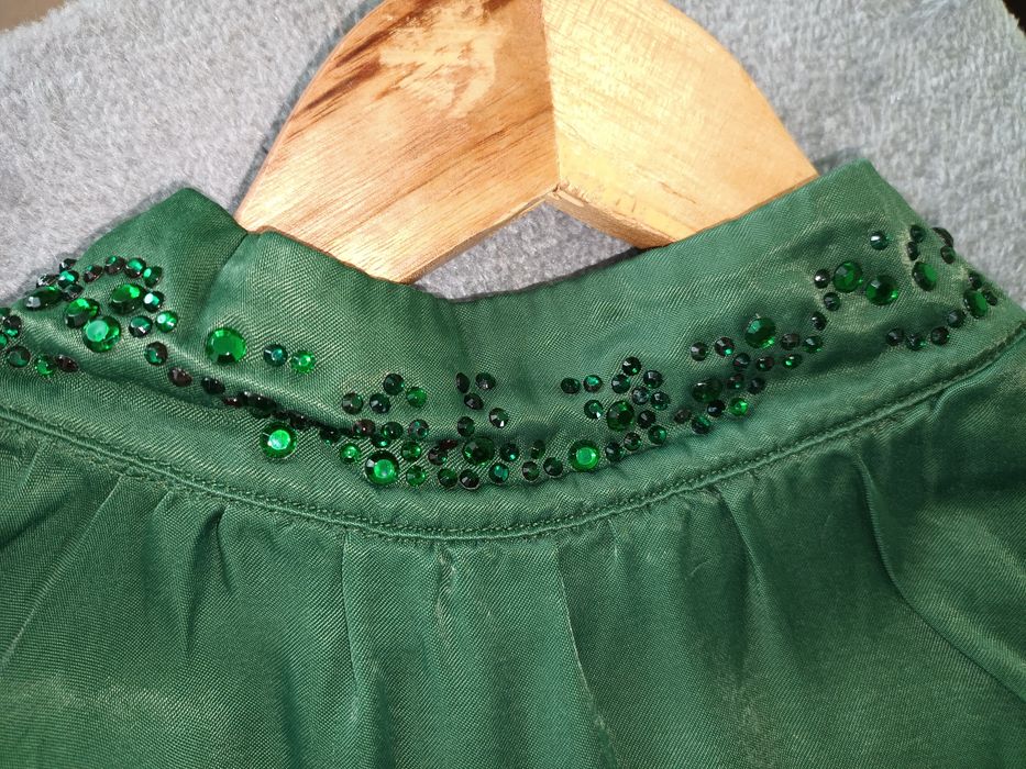 Зелена сатенена риза Zara