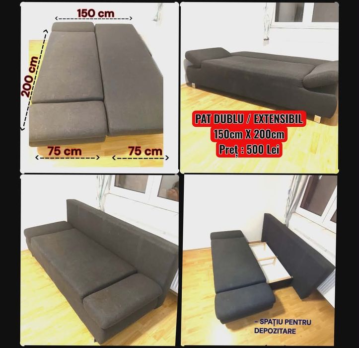 Pat dublu / extensibil - 500 Lei , Carei / Nagykaroly