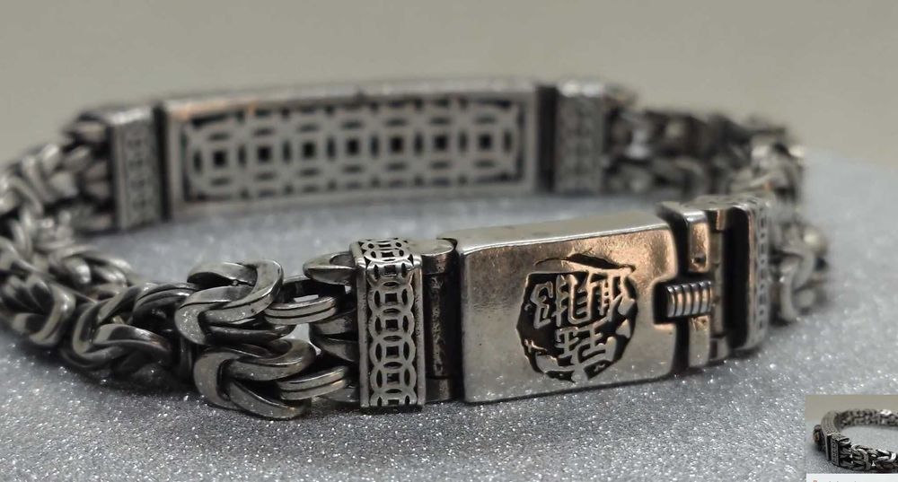 Brățară chinezeasca masivă din argint 925 – bizantin, cu Pixiu