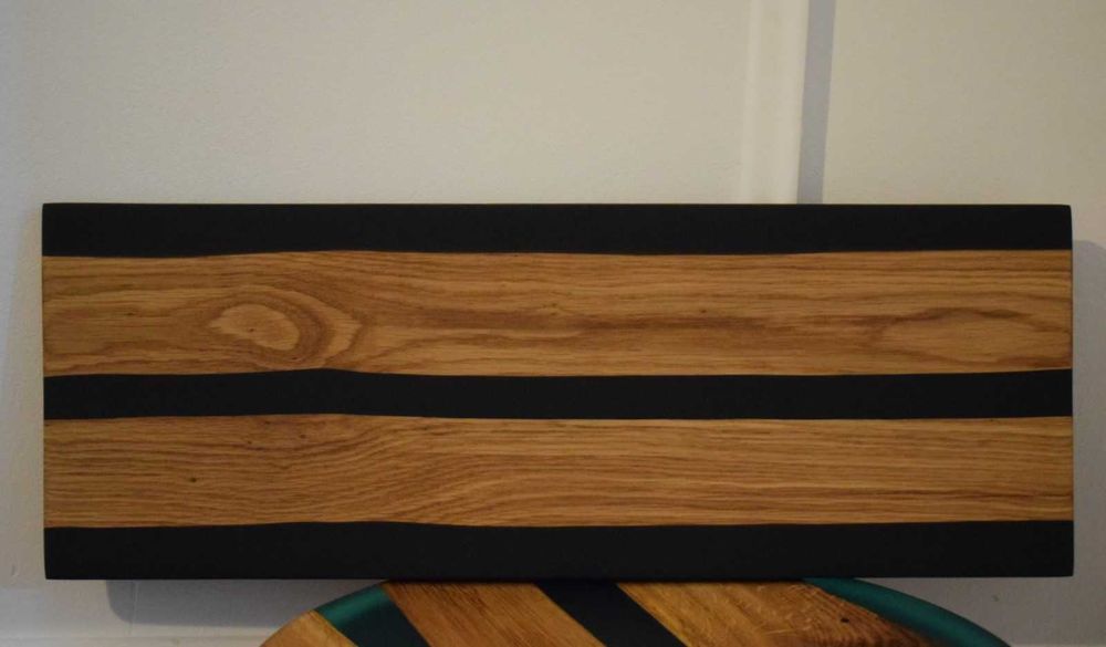 Platou din lemn de stejar si  rășină epoxidică