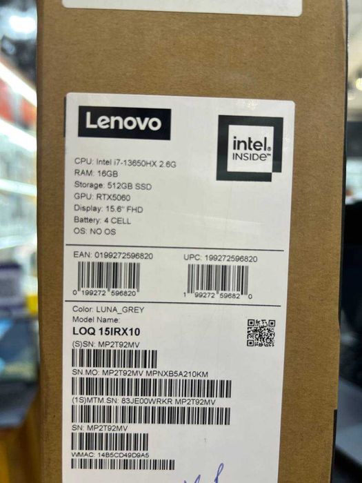 Lenovo LOQ i7-13650HX DDR5 16GB SSD 512GB RTX5060 15'6 FHD Ips 144Hz