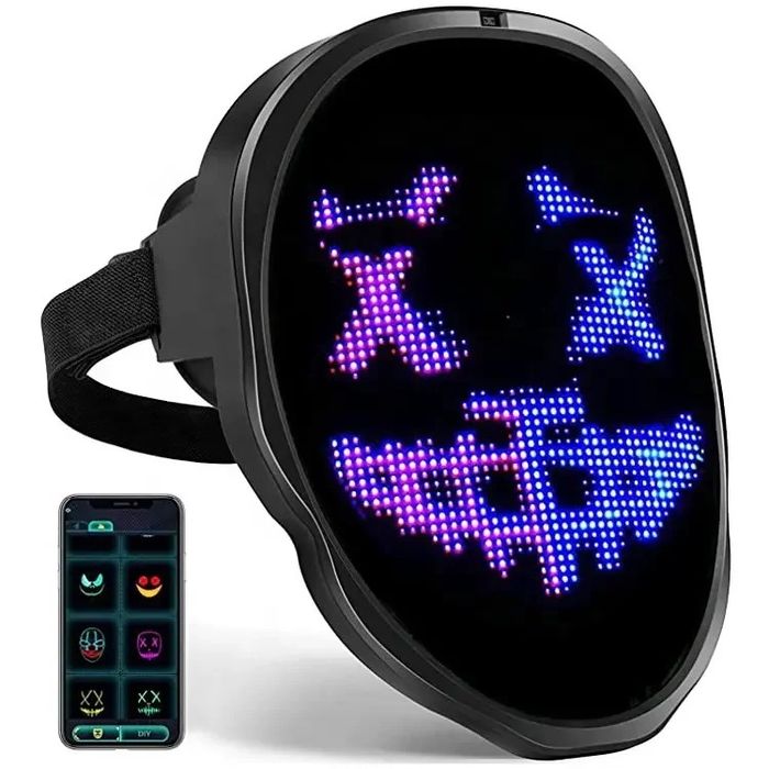 LED Маска Shining Mask — Программируемая (Bluetooth + Приложение)