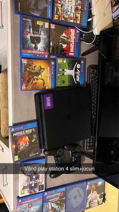 Play station 4 slim + jocuri+manete