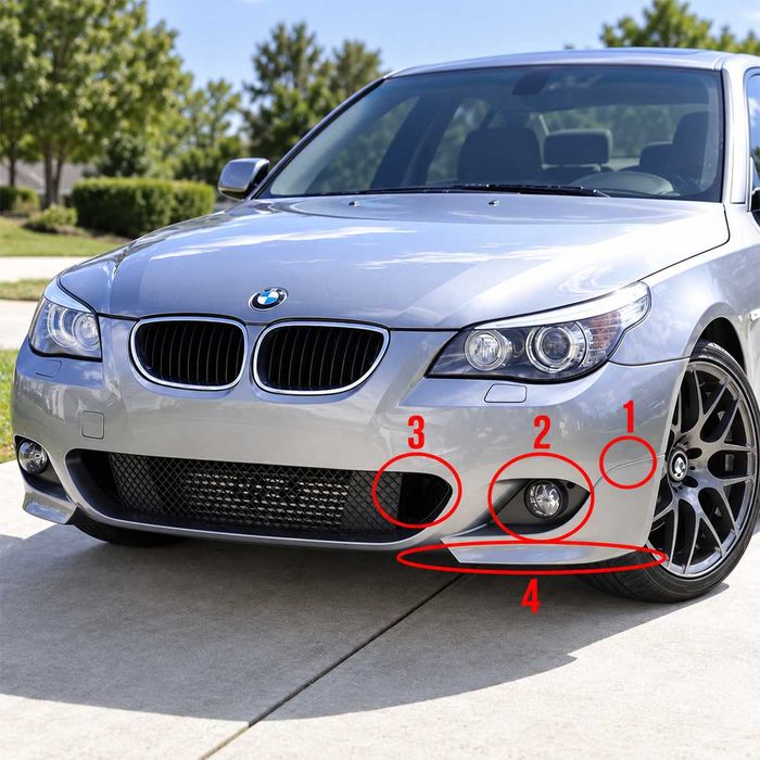 Черен лип спойлер предна броня BMW 5 MT E60/E61 05-10 тунинг бмв е60 МТ