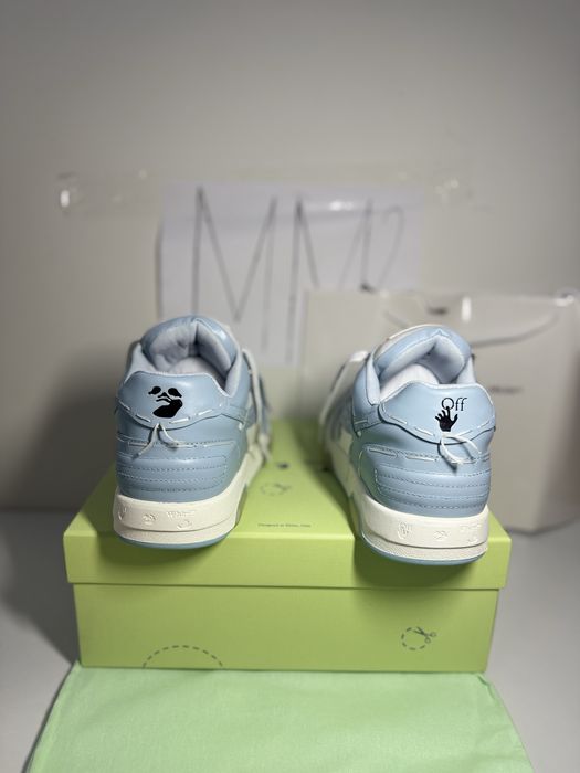OFF-WHITE Out Of Office OOO Low Tops white baby blue special