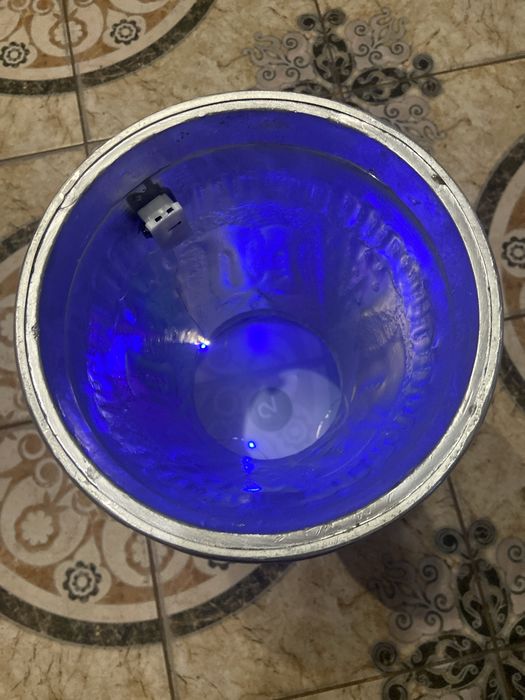 Tarabana gri aluminiu si cu luminite
