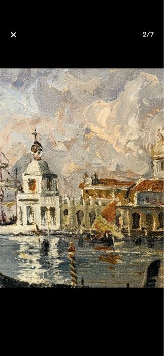 Tablou in ulei pe panza lipit pe carton Venetia