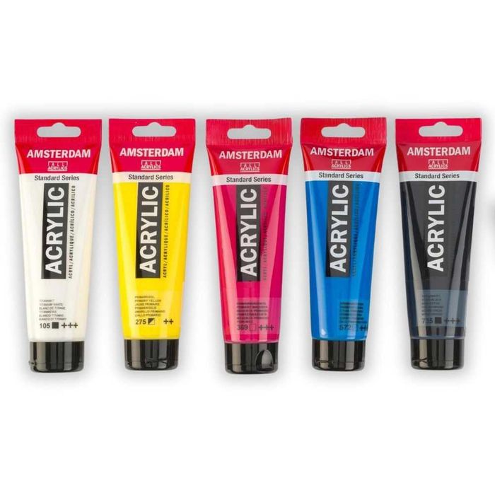 Amsterdam Комплект акрилни бои 5 цвята в тубички 120 мл