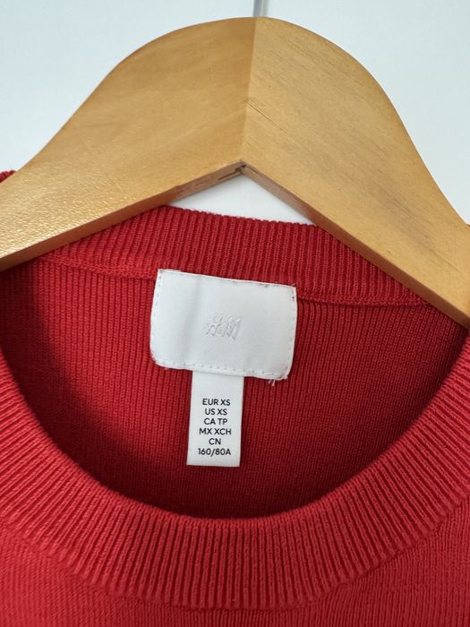 Tricou crop damă H&M roșu XS / 34, mulat