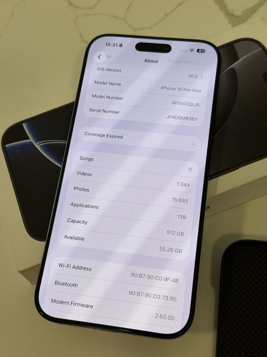 Iphone 16 Pro Max 512gb Black titanium perfect