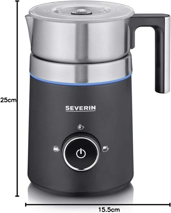 Severin SM 3585 Индукционен разпенител за мляко Spuma 500, 500 мл, Черен - Неръждаема стомана