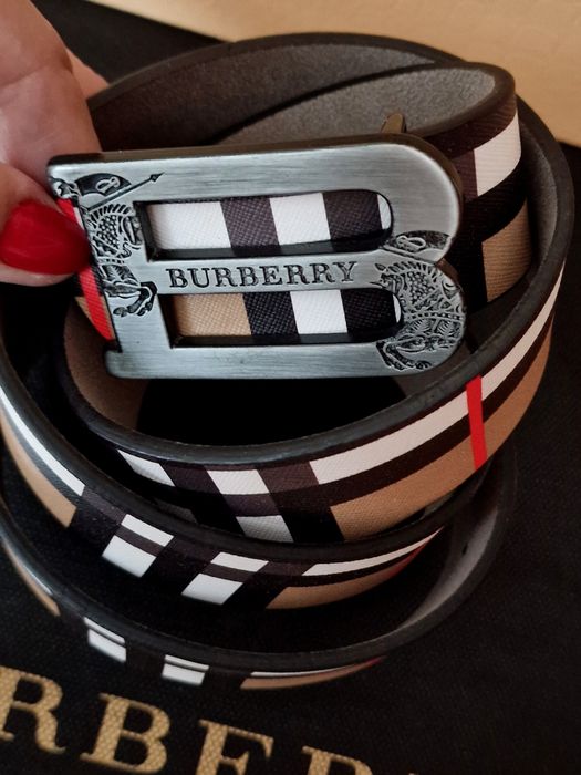 Curea Burbbery logo metalic, import Italia