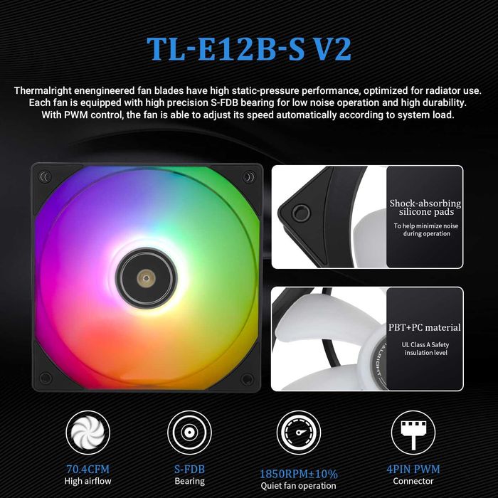 Cooler CPU lichid Thermalright Frozen Prism 240 ARGB Black ventilator PWM ARGB 120mm,Cold Row 240 Negru,AMD AM4 AM5,Intel LGA1700 1150 1151 1200 2011