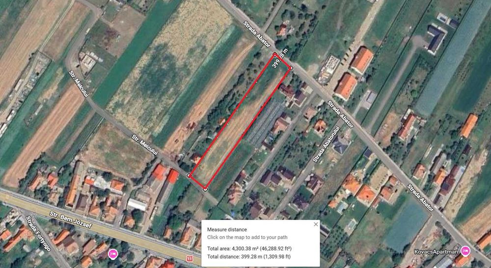 Teren intravilan de vanzare,  4300 mp, front dublu, zona rezidentiala - Targu Secuiesc