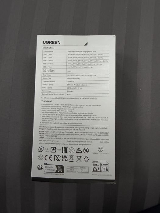 Baterie externa UGREEN Nexode PB722 25000 mAh