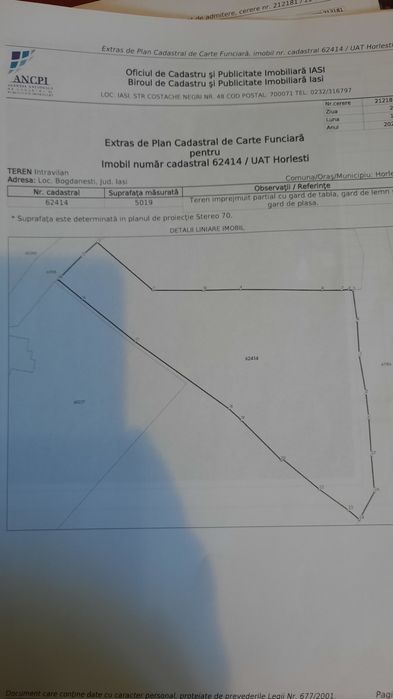 Teren intravilan Bogdanesti - Vorovesti - Iasi