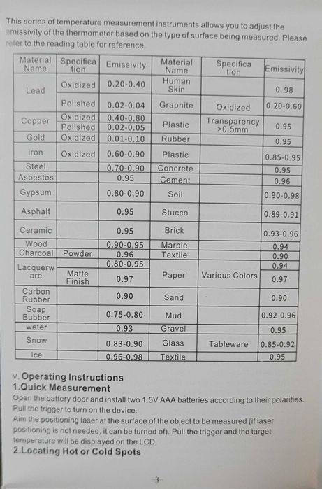 Инфракрасный термометр пирометр ANENG TH202